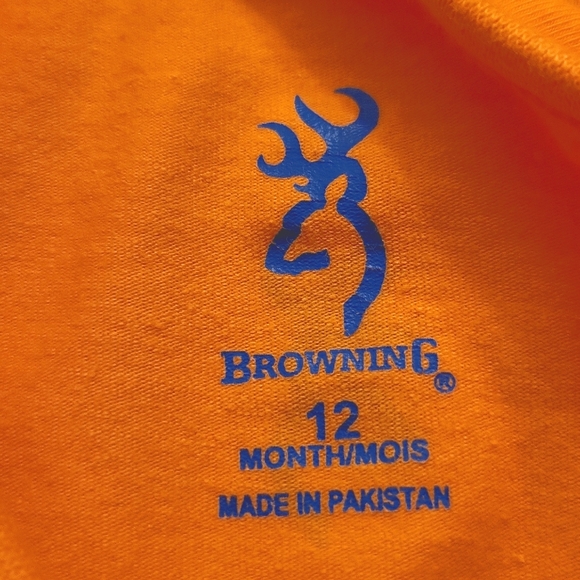 Browning orange short sleeved onesie/bodysuit - Picture 3 of 4